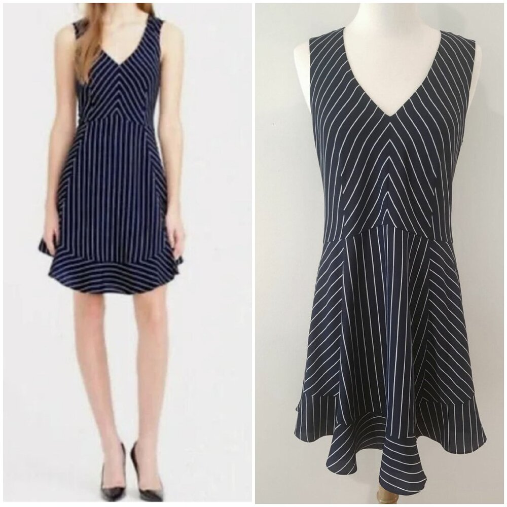 JCrew Navy & White Striped Feminine Dress